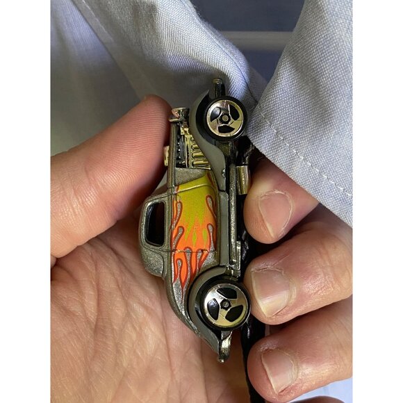 vintage upcycled 1979 hot wheels hot rod flame streetwear bolo tie - Picture 4 of 6